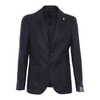 Lubiam Heren, Jassen, Blauw, Maat: L Leer