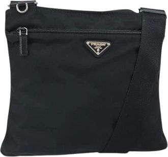 Prada Pre-owned Cross Body Bags, female, Black, Size: ONE SIZE Pre-owned Vintage Nylon Shoulder Bag