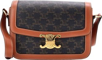 Celine Celine Triomphe Shoulder Bag Triomphe Coated Medium (Authentic Pre-Loved)