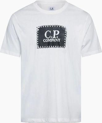 C.P. Company Mens 30/1 Jersey Logo Label T-Shirt - White - Size: 46