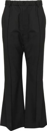 Marni Zwarte Wollen Broek Elastische Taille - Heren - Wijde Broeken - Zwart - L - Wol - Broeken