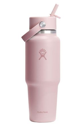 Hydro Flask 32-Ounce Wide Mouth Travel Bottle with Flex Straw Cap in Trillium at Nordstrom