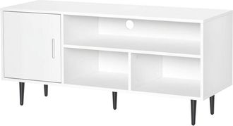 HOMCOM Homcom - tv Stand Cabinet with Shelves and Cable Hole for Living Room, White