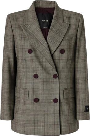 Pinko New Guinea Check Blazer - Dames - Blazers - Veelkleurig - M - Wol - Jassen