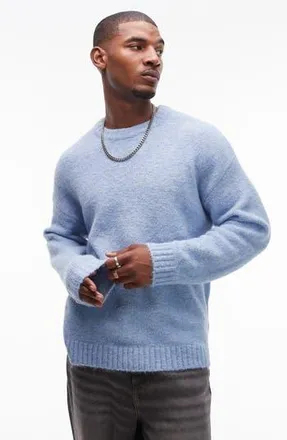 Topman Relaxed Fit Sweater in Light Blue at Nordstrom Rack, Size Medium