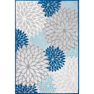 Jonathan Y Designs Minori Floral High-Low Indoor/Outdoor Area Rug in Blue/gray at Nordstrom, Size 3Ft 0In X 5Ft 0In