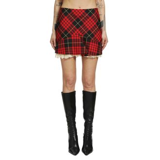 Alexander McQueen Tartan Kickback Mini Skirt