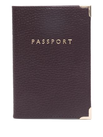 Aspinal of London Pebble passport cover - Purple