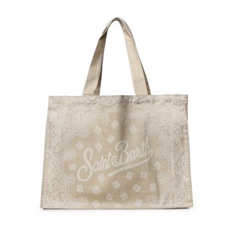 MC2 Saint Barth Essential N Denim Bandana Shoulder Bag - female - MC2 Saint Barth - Shopping Bags - Beige - ONE SIZE - Bags