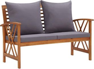 vidaXL Garden Bench with Cushions 46.9 Solid Acacia Wood, 310271