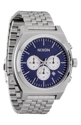 Nixon Time Teller Chronograph Bracelet Watch, 40mm in Silver /Midnight /Silver at Nordstrom