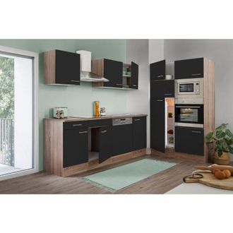 Respekta Cucina Modulo Cucina Vuoto Blocco Rovere York Nero Oliver 340 cm Respecta