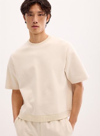 Le 31 Mens Structured jersey short-sleeve sweatshirt Oversized fit