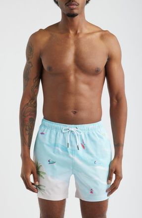 MAVRANS Jet Ski Island Swim Trunks in Blue at Nordstrom, Size Xx-Large