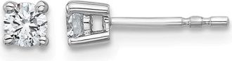 Diamond2Deal 14k Gold 1/3 ct Round Lab Grown Diamond Stud Earrings VS Clarity, D-E Color