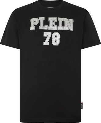 Philipp Plein Round Neck T-Shirt College - Heren - T-shirts - Zwart - L - Katoen - Tops