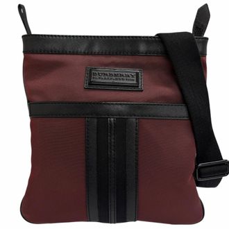 Burberry Black Bordeaux Canvas Leather Shoulder Bag (Pre-Owned)