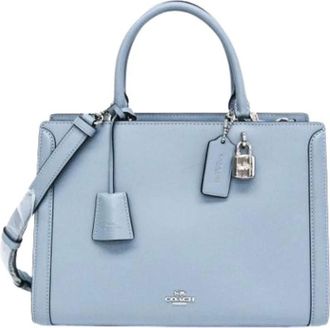 Coach Pre-owned Handbags, female, Blue, Size: ONE SIZE Pre-owned Leather Zoe Carryall F49500