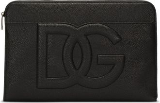 Dolce & Gabbana Zwarte Leren Schoudertas met Logo - Heren - Tassen - Zwart - ONE Size - Tassen