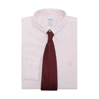 Brooks Brothers Regular Fit Non-Iron Button Down Dress Shirt - Heren - Zakelijke Overhemden - Roze - S - Katoen - Overhemden