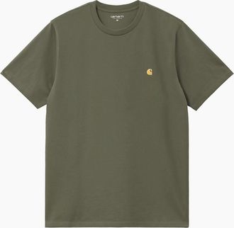 Carhartt Work in Progress Mens Carhartt WIP S/S Chase T-Shirt Leaf/Gold - Green - Size: 42