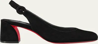 Christian Louboutin 55mm So Jane Suede Slingback Pumps