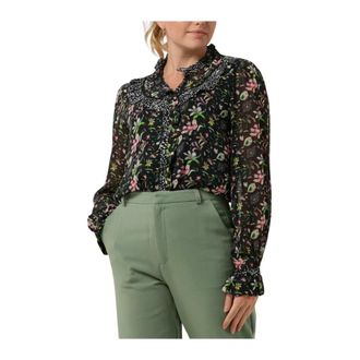 Pom Amsterdam Dames, Blouses & Shirts, Veelkleurig, Maat: XS Viscose
