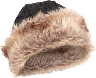 Mountain Warehouse Womens Furry Hat - Faux Fur, Fleece Lined - for Winter Travel Charcoal