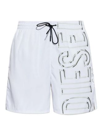 Diesel logo swim shorts - White