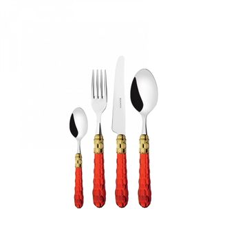 Bugatti Cadros De 24 Piezas Colocados En Estuche De Madera Roja Transparente Cristallo Ghiera Dorata Bugatti