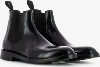 Green George Beatles in pelle polished nero wash