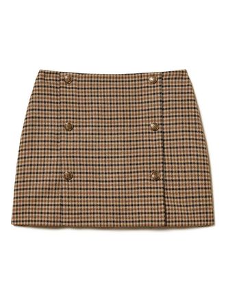 Twin-Set checked buttoned mini skirt - women - Polyester/Elastane/Viscose/Wool - 40 - Brown