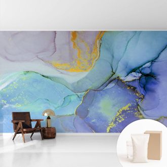 Tulup Tapete Vliestapete Mit Kleber Modern Wohnzimmer - Wanddeko Schlafzimmer - Tapete Mit Motiv Aquarellf&ouml;rmige Formen 416x254 Cm