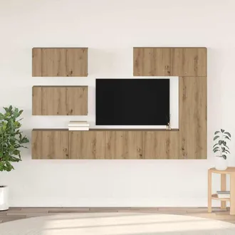 vidaXL Vidaxl - Set Mobile Tv 6 Pcs Rovere Artigianale 30.5 X 30 X 90 Cm