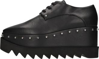 Stella McCartney Elyse Star Stud Alter Mat Platform Schoenen - Dames - Sleehakken - Zwart - 36 EU - Leer - Schoenen