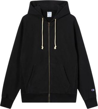 Champion Reverse Weave Full Zip Hoodie - Heren - Vesten met rits - Zwart - S - Katoen - Hoodies & sweatvesten