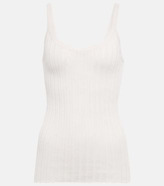 Petar Petrov Taro ribbed-knit silk tank top