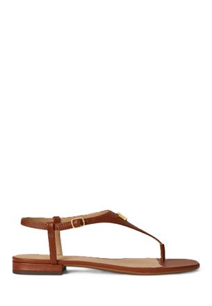 Ralph Lauren Brown Flat Leather Sandals