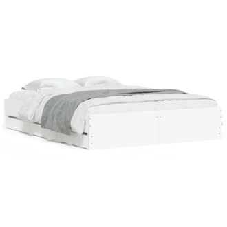 Berkfield Home Bed Frame with Drawers without Mattress White 150x200 cm King Size