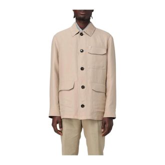 Brioni Lichtgewicht overshirt - Heren - Jassen - Beige - Maat: S Katoen
