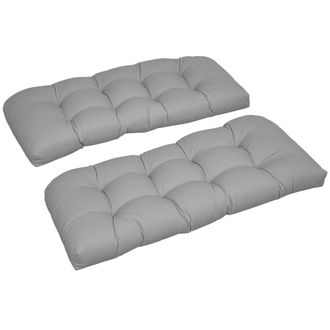 OUTSUNNY Coj&iacute;n Para Banco De 2 Plazas 110x48x8 Cm Coj&iacute;n Rectangular Para Interiores Y Exteriores Lavable Con 8 Puntadas Y Asiento C&oacute;modo Gris
