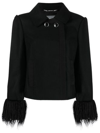 Alberta Ferretti Shirtjack met franje - Zwart