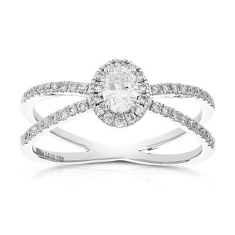 Vir Jewels 1/2 cttw Lab Grown Diamond Engagement Ring in 14K White Gold For Women