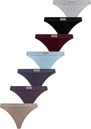 Karl Lagerfeld Ondergoed, Dames, Veelkleurig, L, Katoen, Days of the Week Thong - 7-Pack