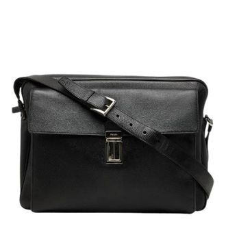 Prada Pre-owned Saffiano Crossbody Reistas - Heren - Vintage Schoudertas - Zwart - ONE Size - Leer - Vintage