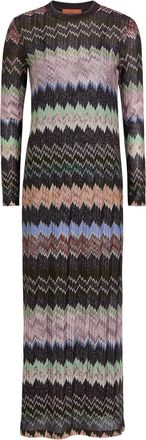 Missoni Zigzag-intarsia Fine-knit Midi Dress - Multicoloured - 38 (UK6 / XS)