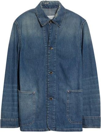 Maison Margiela Ripped & Repaired Chambray Jacket in Washed Blue at Nordstrom, Size 38 Us