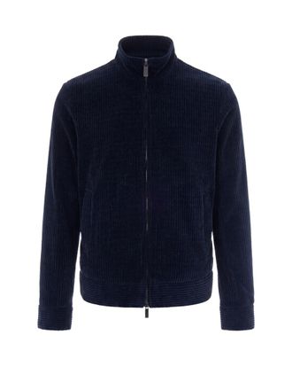 Emporio Armani Navy Blue Textured Jacket