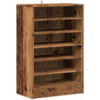 vidaXL Shoe Cabinet Old Wood 60x35x92 cm Engineered Wood Vidaxl