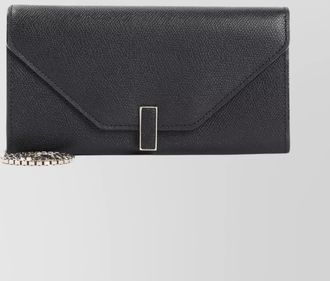 Valextra grained calf leather chain wallet